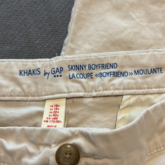 Gap Khakis Skinny Boyfriend 18R plus size chinos work pants casual lightweight - Picture 2 of 7